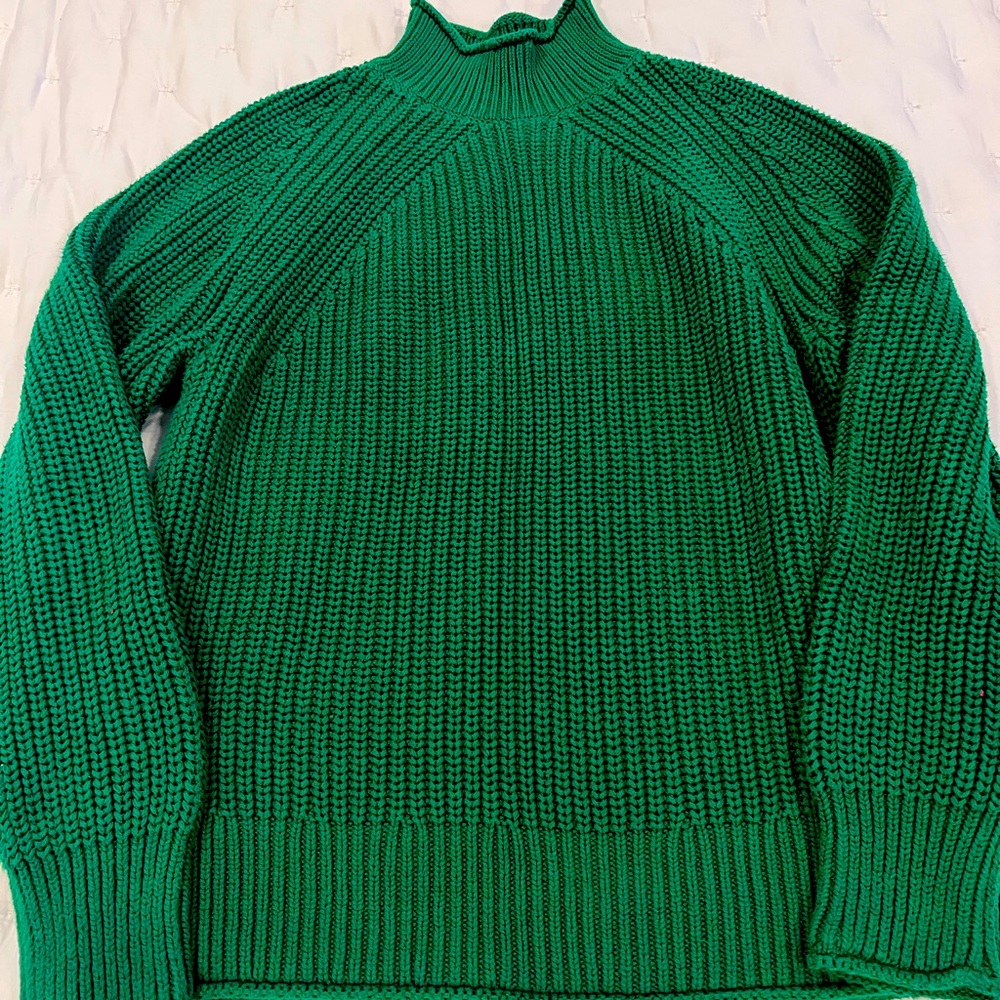 J. Crew Green Cotton Sweater